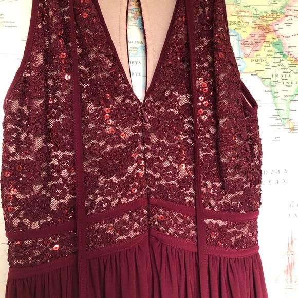 David’s Bridal Burgundy Gown - Size Two - New - Picture 3 of 4